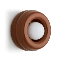 Væglampe Tina, terrakotta/opal, glas, Ø 19 cm