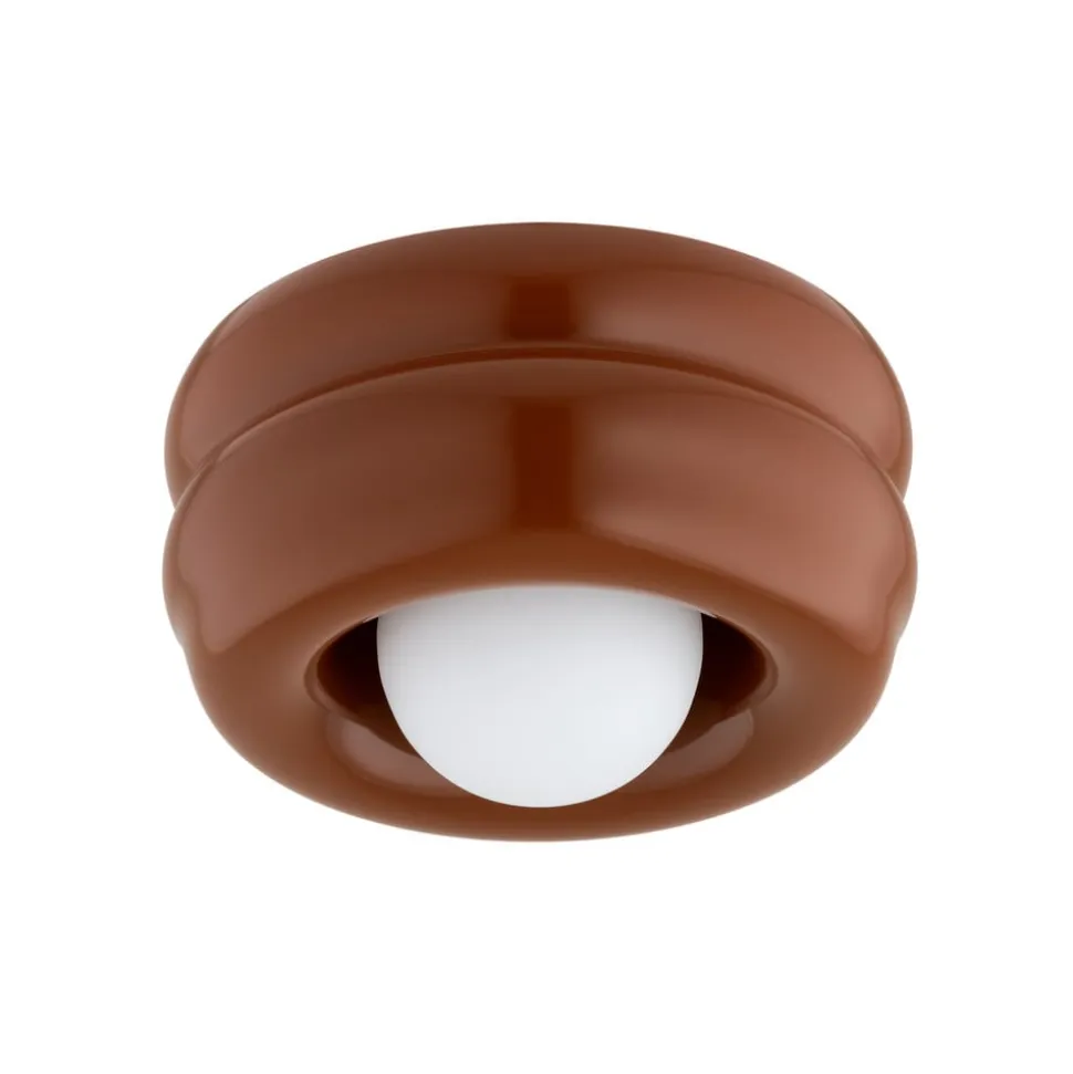 Væglampe Tina, terrakotta/opal, glas, Ø 19 cm