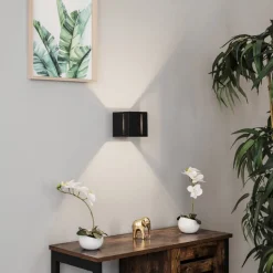 Væglampe Topic op/ned i aluminium, sort