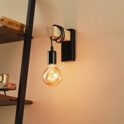 Væglampe Townshend med træelement