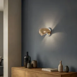 Væglampe Vento, sort/guld, metal, 27 cm, E14