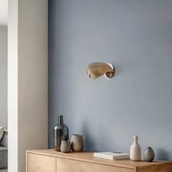 Væglampe Vento, sort/guld, metal, 27 cm, E14