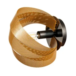 Væglampe Vento, sort/guld, metal, 27 cm, E14