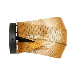 Væglampe Vento, sort/guld, metal, 27 cm, E14