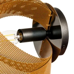 Væglampe Vento, sort/guld, metal, 27 cm, E14