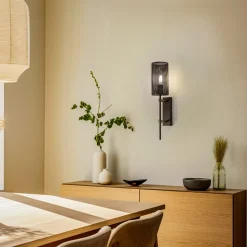 Væglampe Wall, titanfarvet, højde 48 cm, stål