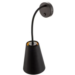 Væglampe Wire, sort/guld