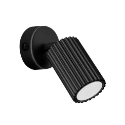 Vægspot carbon, sort, udspring 16 cm, kontakt, aluminium