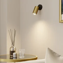 Vægspot Eye Spot 1 lyskilde, sort/messing