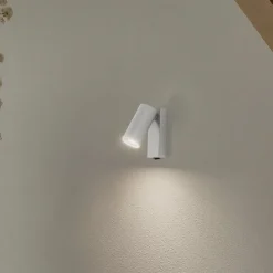 Vægspot FOURTY, lysegrå, højde 17 cm, metal, GU10