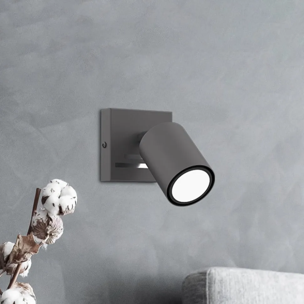 Vægspot Jarek antracit/krom, 1 lyskilde