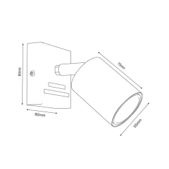 Vægspot Jarek antracit/krom, 1 lyskilde