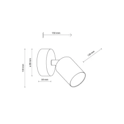 Vægspot Livia, blå, 13 cm, metal, justerbar, GU10