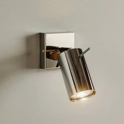 Vægspot Round, krom, 1 lyskilde