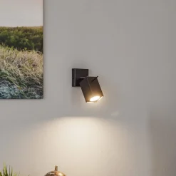 Vægspot Square, sort, 1 lyskilde