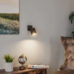 Vægspot Square, sort, 1 lyskilde