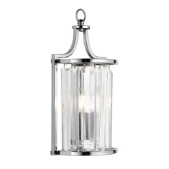 Victoria væglampe, kromfarvet, krystalglas, 18 cm, E14