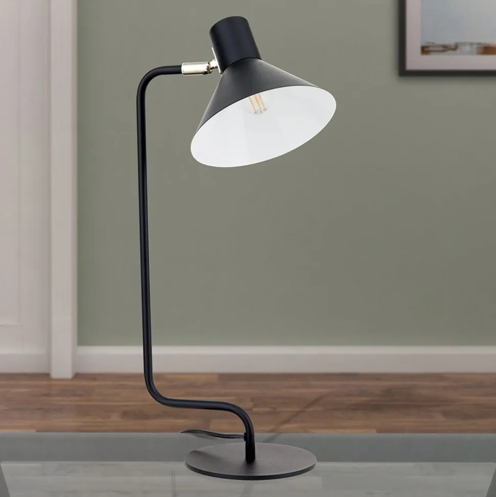 Viktoria skrivebordslampe, justerbart hoved, sort