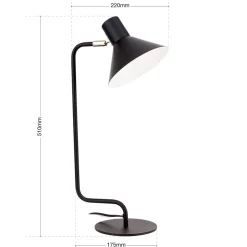 Viktoria skrivebordslampe, justerbart hoved, sort
