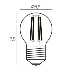 Vilkårlig LED-pære, E27 Ø 4,5 cm 3,5W 2.200K dæmpbar