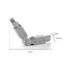 Vinkelstik til strømskinne Noa, grå