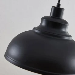 Vintage pendellampe Albertine, metal, sort