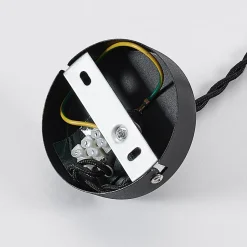 Vintage pendellampe Albertine, metal, sort