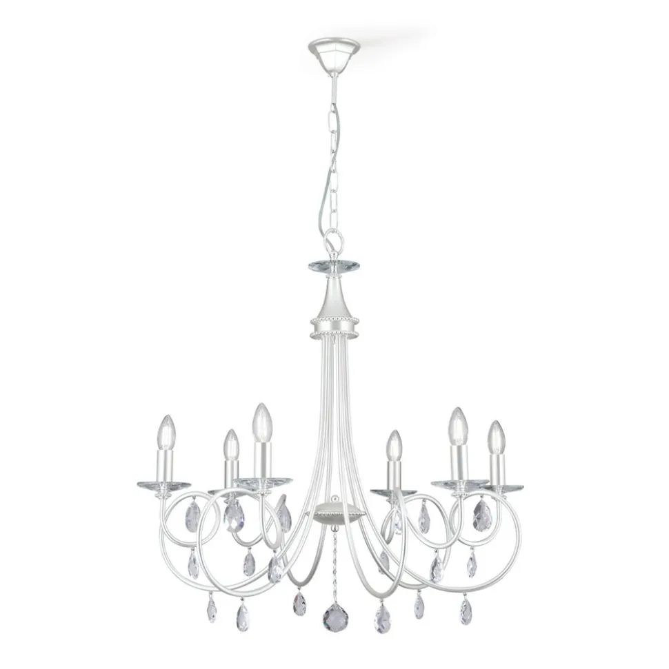 VIOLETTA lysekrone i sølv med seks lys