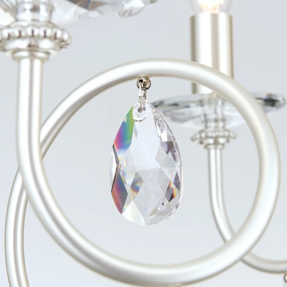 VIOLETTA lysekrone i sølv med seks lys