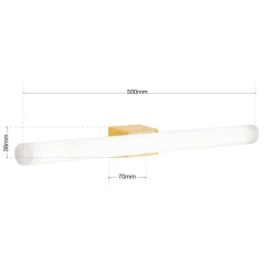 Visagist LED-spejllampe, holder i messing