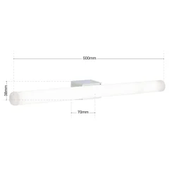 Visagist LED-spejllampe, holder i krom