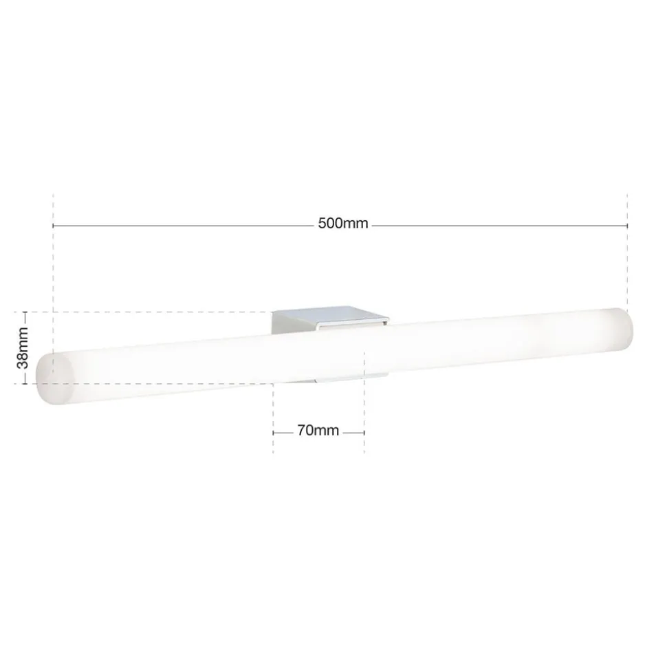 Visagist LED-spejllampe, holder i krom