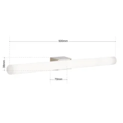 Visagist LED-spejllampe, holder i nikkel, mat