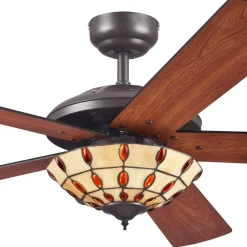 Westinghouse Comet T - Ventilator med Tiffany-glas