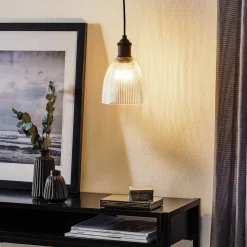 Westinghouse hængelampe 6338540, rillet glas