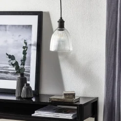 Westinghouse hængelampe 6338540, rillet glas