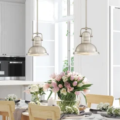 Westinghouse pendellampe Boswell, børstet nikkelfarve