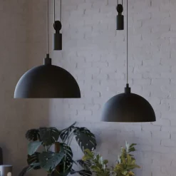 Winkworth pendellampe, sort, længde 118 cm, metal, 2 lyskilder.