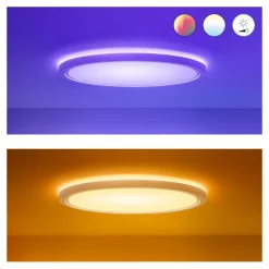 WiZ SuperSlim LED-loftslampe RGBW Ø42cm hvid