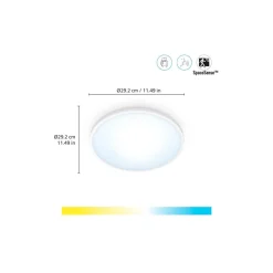 WiZ SuperSlim LED-loftslampe CCT Ø29cm hvid