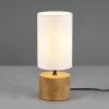 Woody bordlampe, træ/tekstil, cylinder, hvid