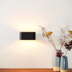 Xera væglampe, oval, sort