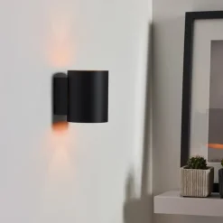 Xera væglampe, sort, Ø 8 cm, up/downlight, aluminium