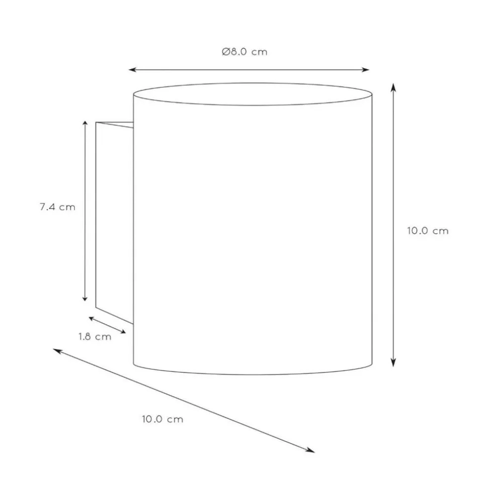 Xera væglampe, sort, Ø 8 cm, up/downlight, aluminium