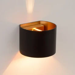 Xio LED-væglampe, bredde 13 cm, sort