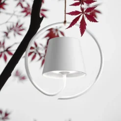 Zafferano Poldina LED-pendel med genopladeligt batteri, hvid