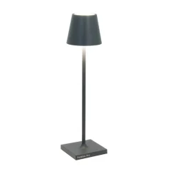 Zafferano Poldina micro akku-lampe, IP65 mørkegrå