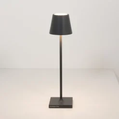 Zafferano Poldina micro akku-lampe, IP65 mørkegrå