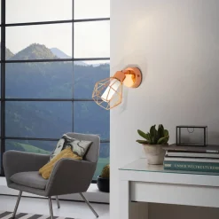 Zapata LED-væglampe i burdesign, kobberfarvet