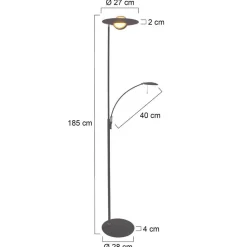 Zenith LED-gulvlampe, læselampe, CCT, metal, sort